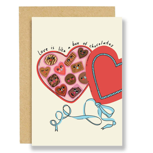 Love Is Like a Box of Chocolates Greetings Card