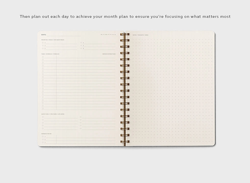 Form B5 Wirebound Daily Planner in Burnt Orange
