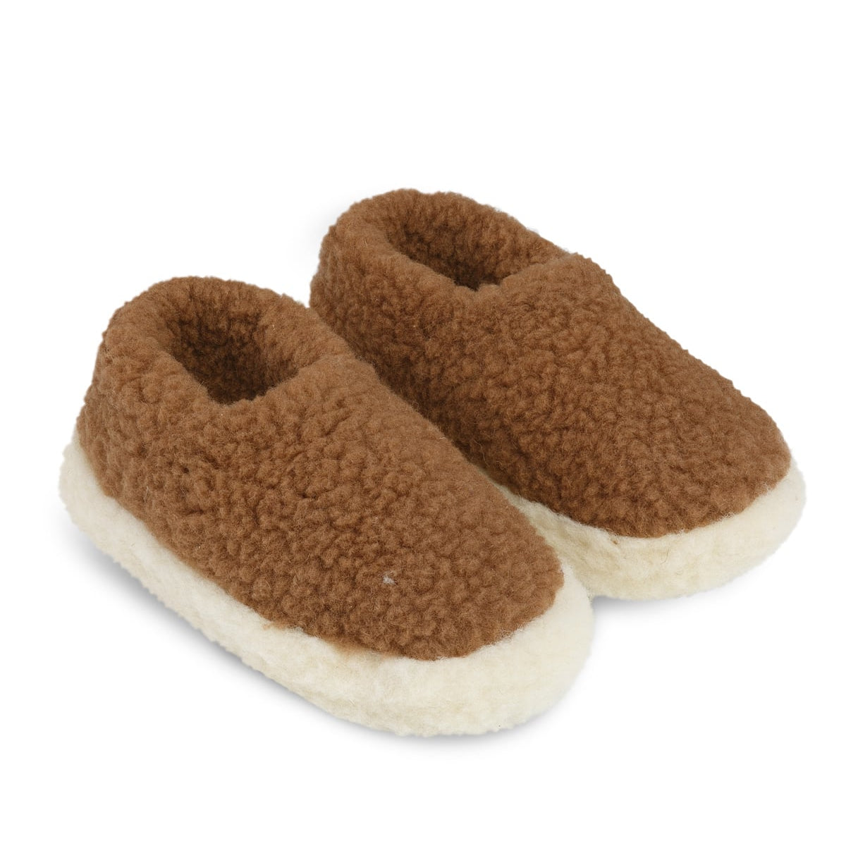 Siberian Wool Slippers in Brown