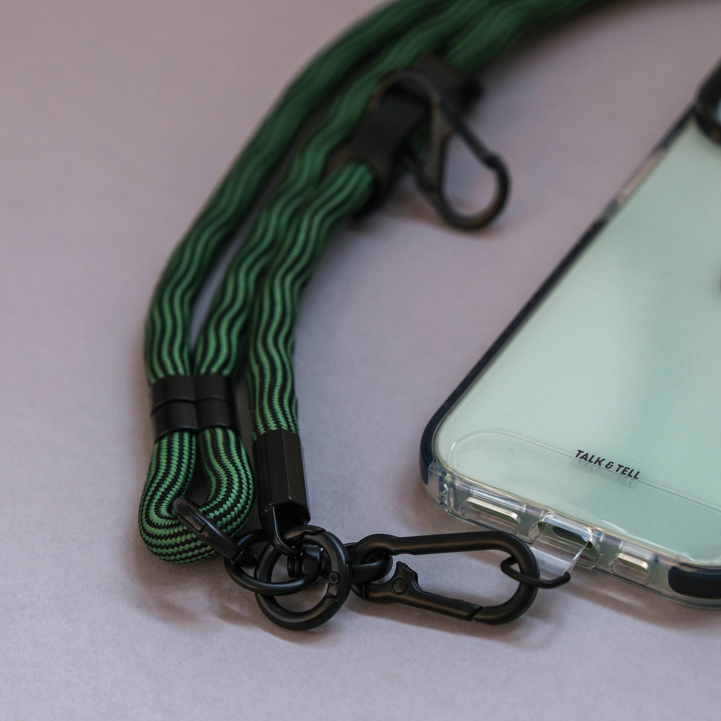 Crossbody Lanyard Phone Strap in Green Swirl