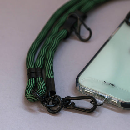 Crossbody Lanyard Phone Strap in Green Swirl