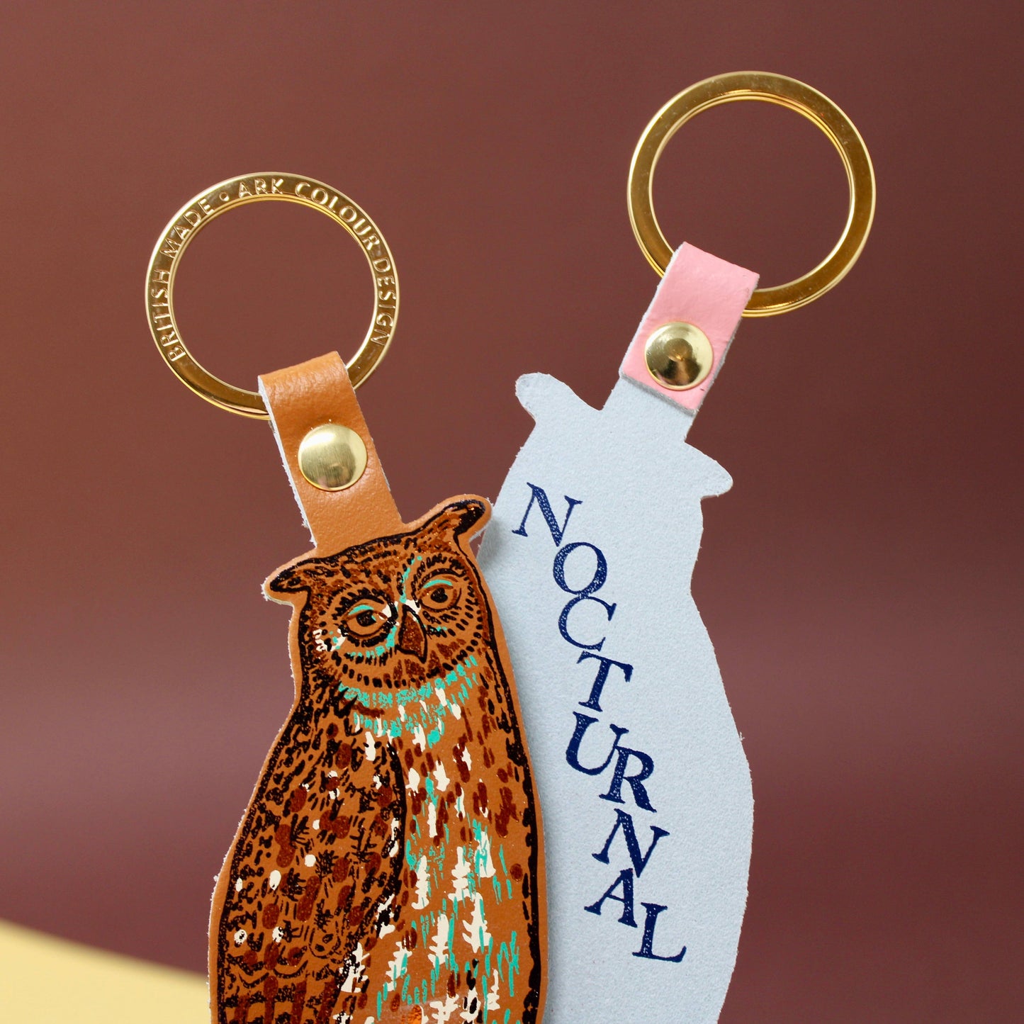 Nocturnal Owl Leather Keyring