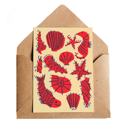 Sea Life Blank Greetings Card