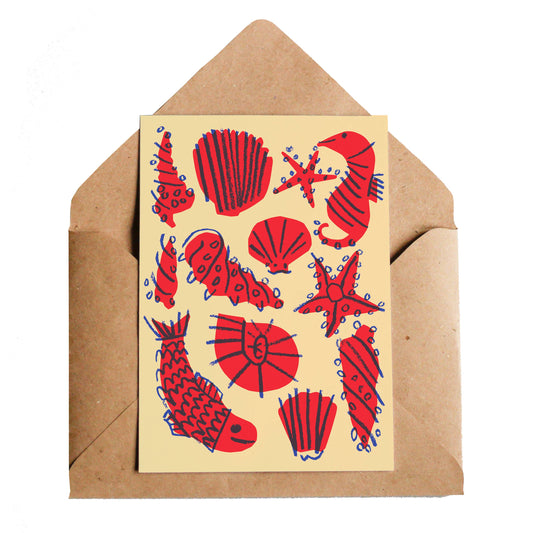 Sea Life Blank Greetings Card