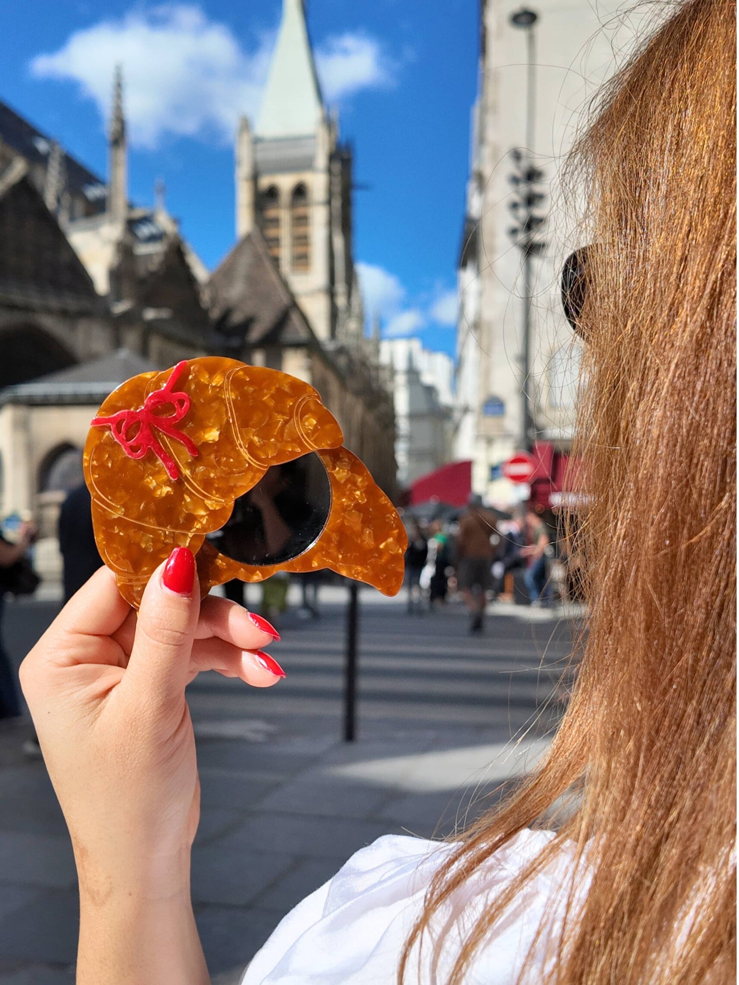 Bow Croissant Compact Mirror
