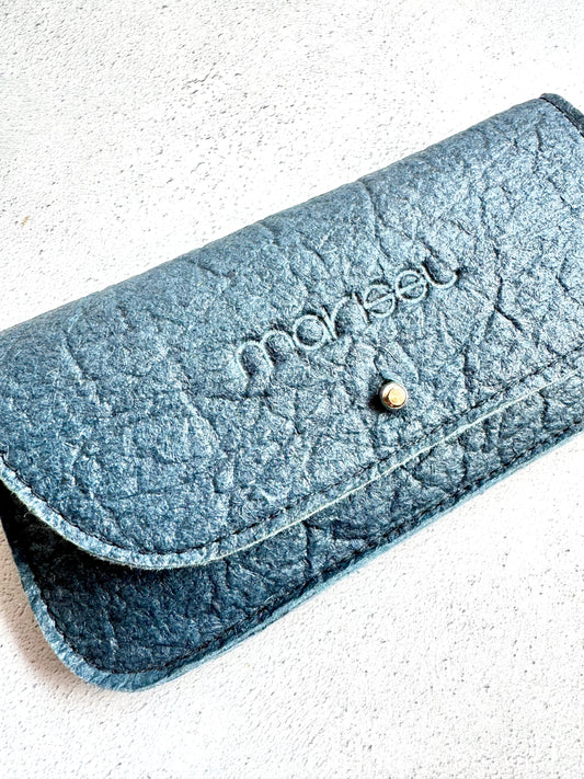 Piñatex Vegan Leather Eyewear Case in Blue