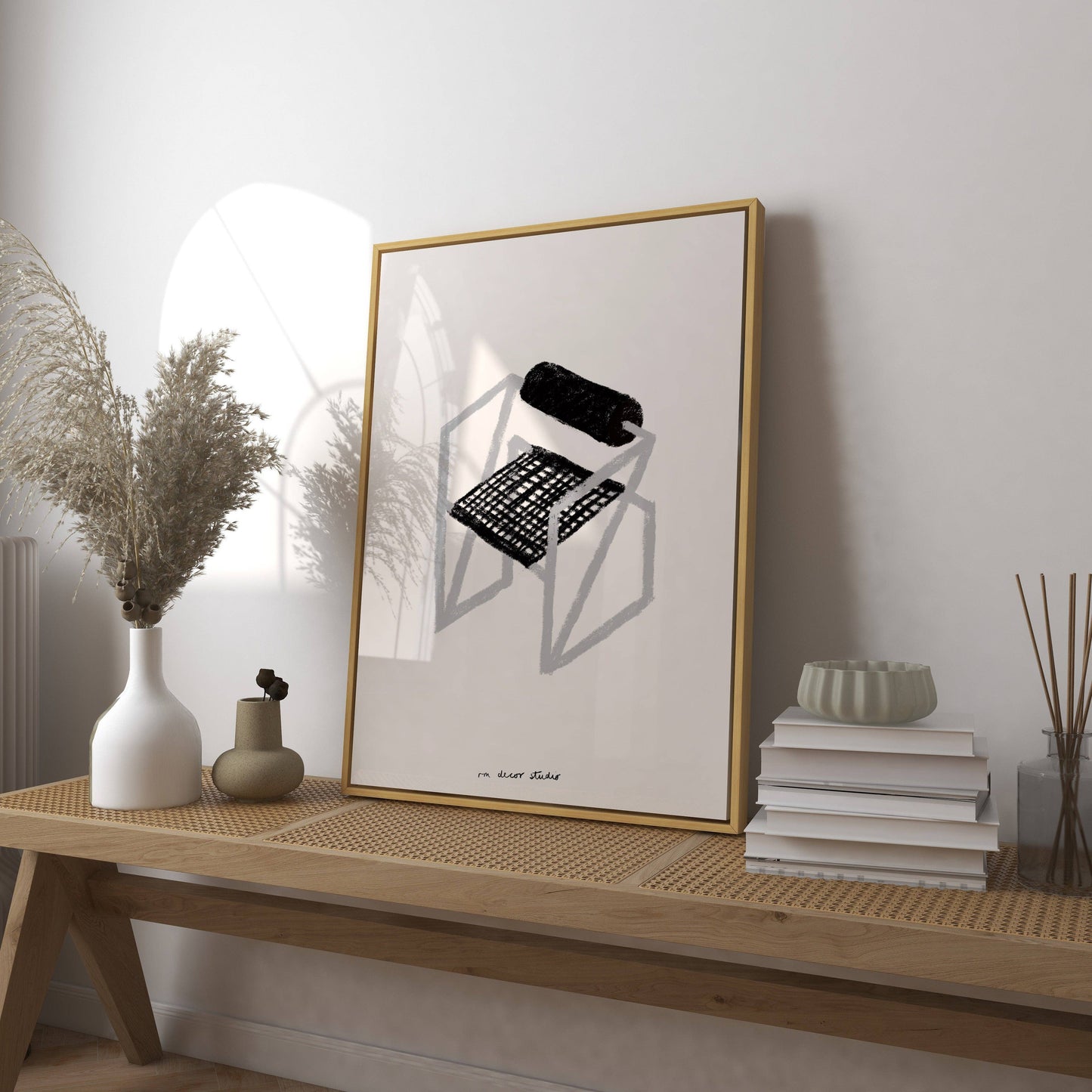 Retro Furniture Series Black Chair A3 Print