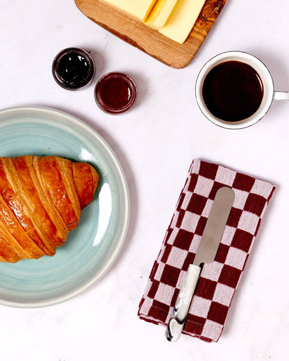 Cotton Napkins Pack of 2 in Burgundy Check