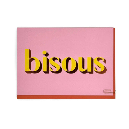 Bisous Foiled Font Greetings Card