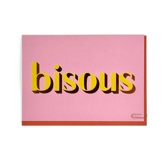 Bisous Foiled Font Greetings Card