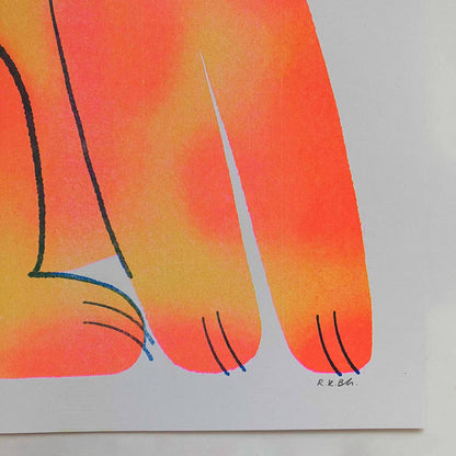 Orange Doggo A3 Risograph Art Print