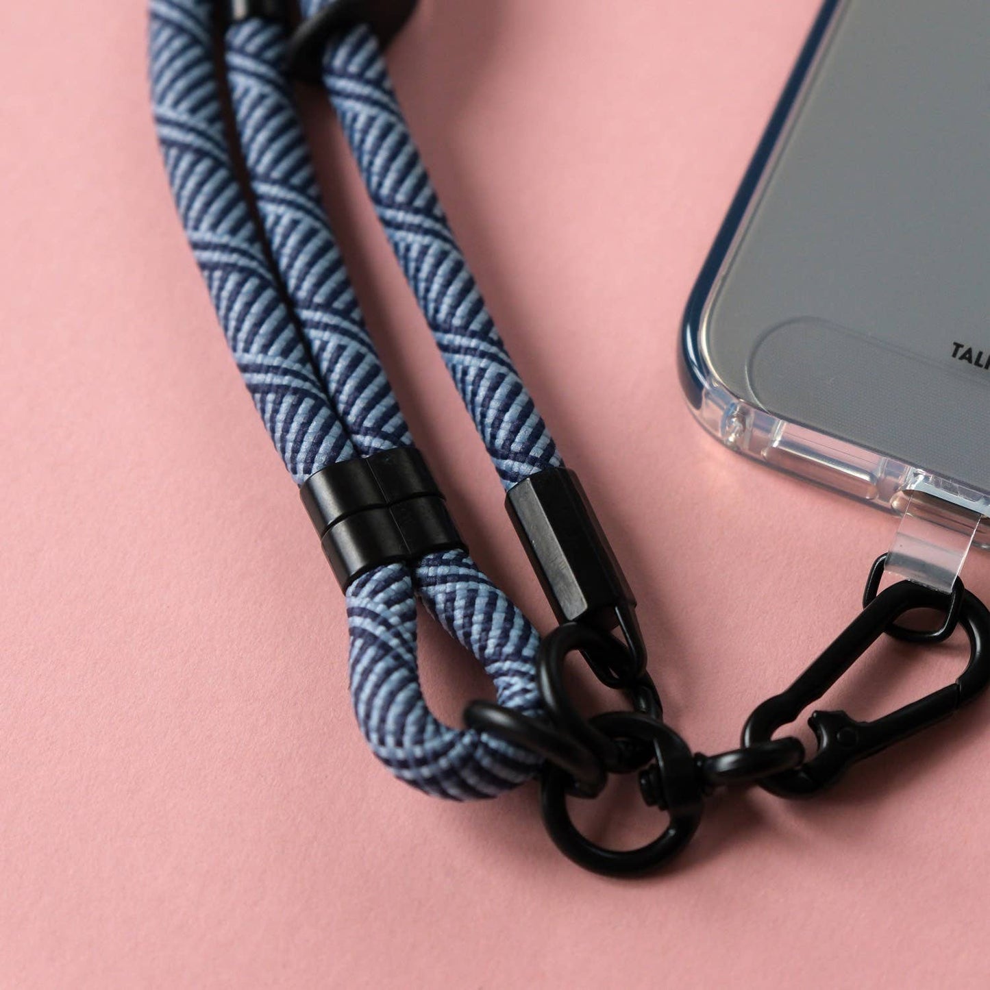 Crossbody Lanyard Phone Strap in Blue Stripe
