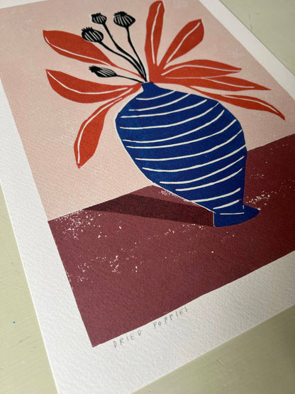 Dried Poppies A3 Art Print