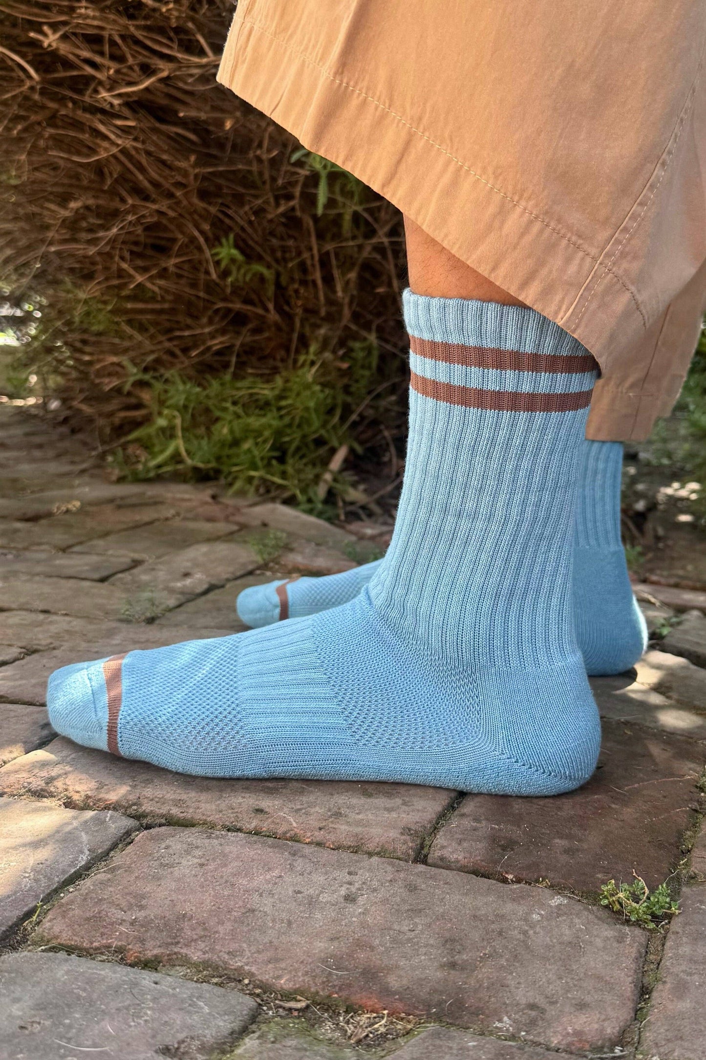 Extended Boyfriend Socks in Powder Blue
