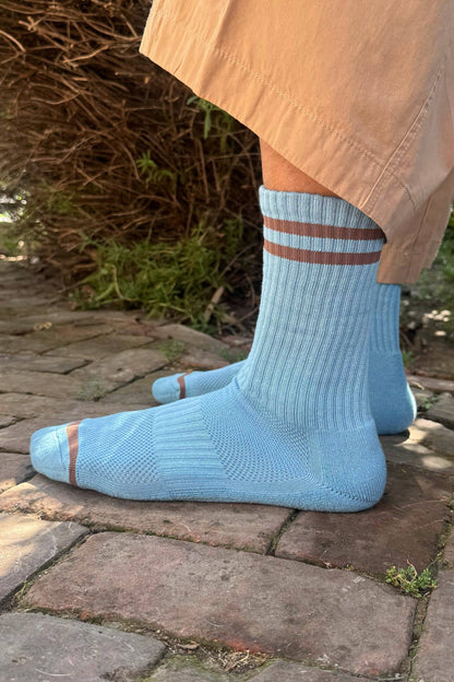 Extended Boyfriend Socks in Powder Blue