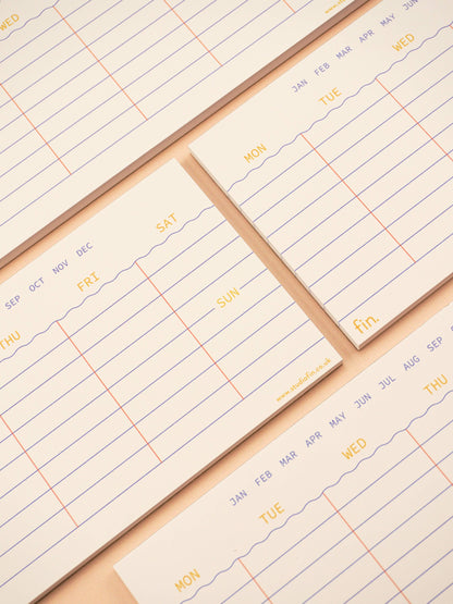 Mini Undated Weekly Planner in Blues