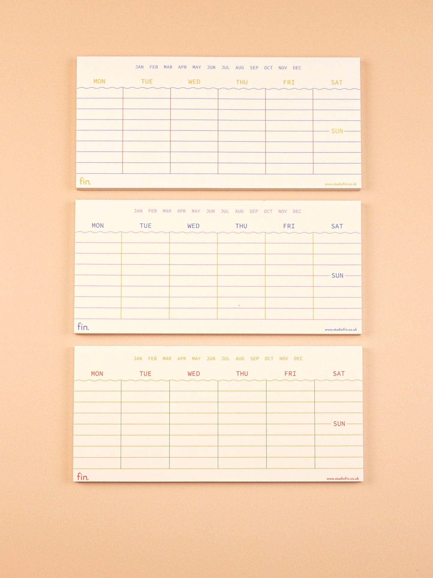 Mini Undated Weekly Planner in Blues