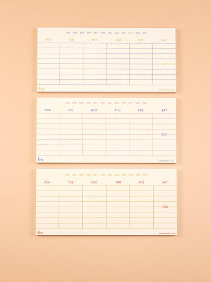 Mini Undated Weekly Planner in Blues