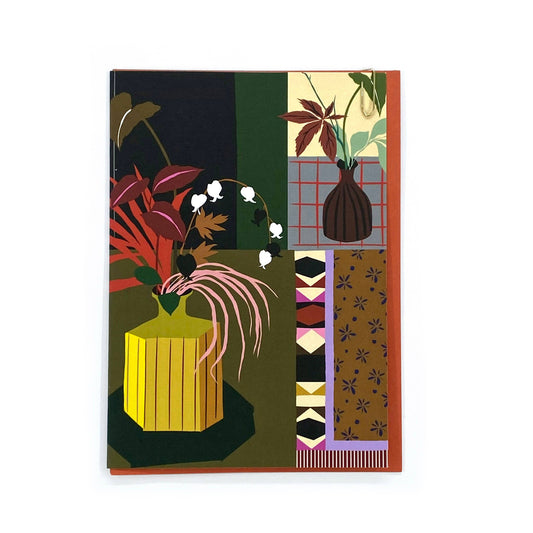 Botanical Vase Interiors Greetings Card