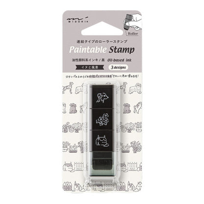 Paintable Stamp Roller - Dog & Landscape