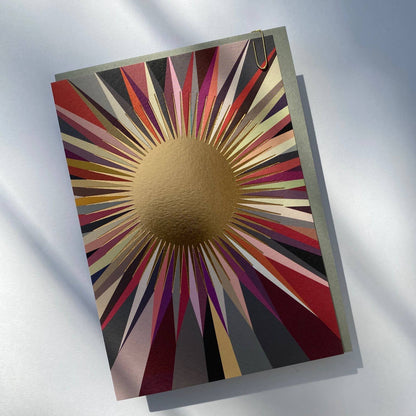 Starburst Tonal Sun Greetings Card