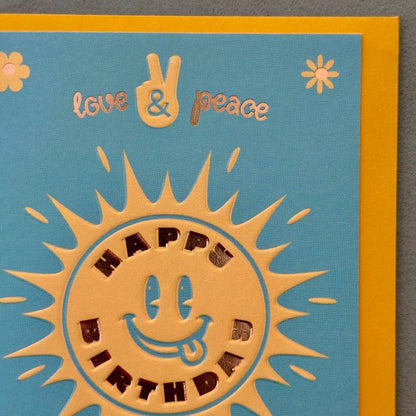 90s Rave Sun Birthday Card