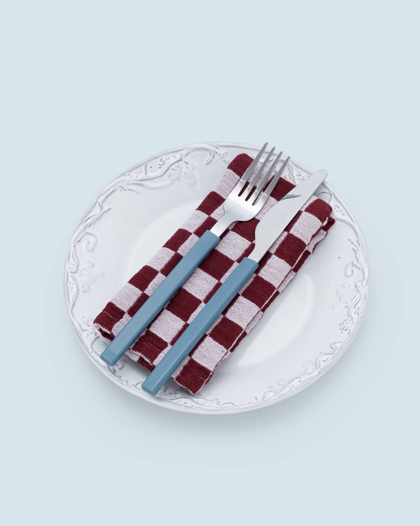 Cotton Napkins Pack of 2 in Burgundy Check