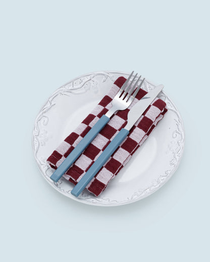 Cotton Napkins Pack of 2 in Burgundy Check