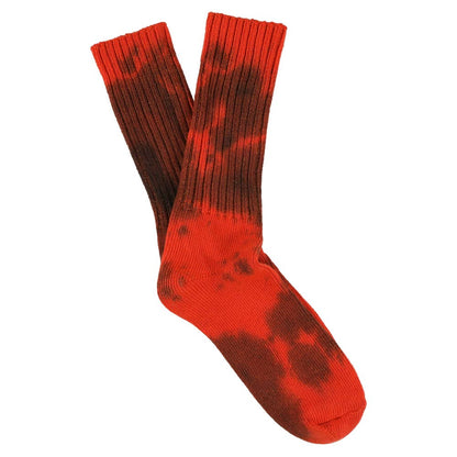Tie Dye Socks in Orange & Black
