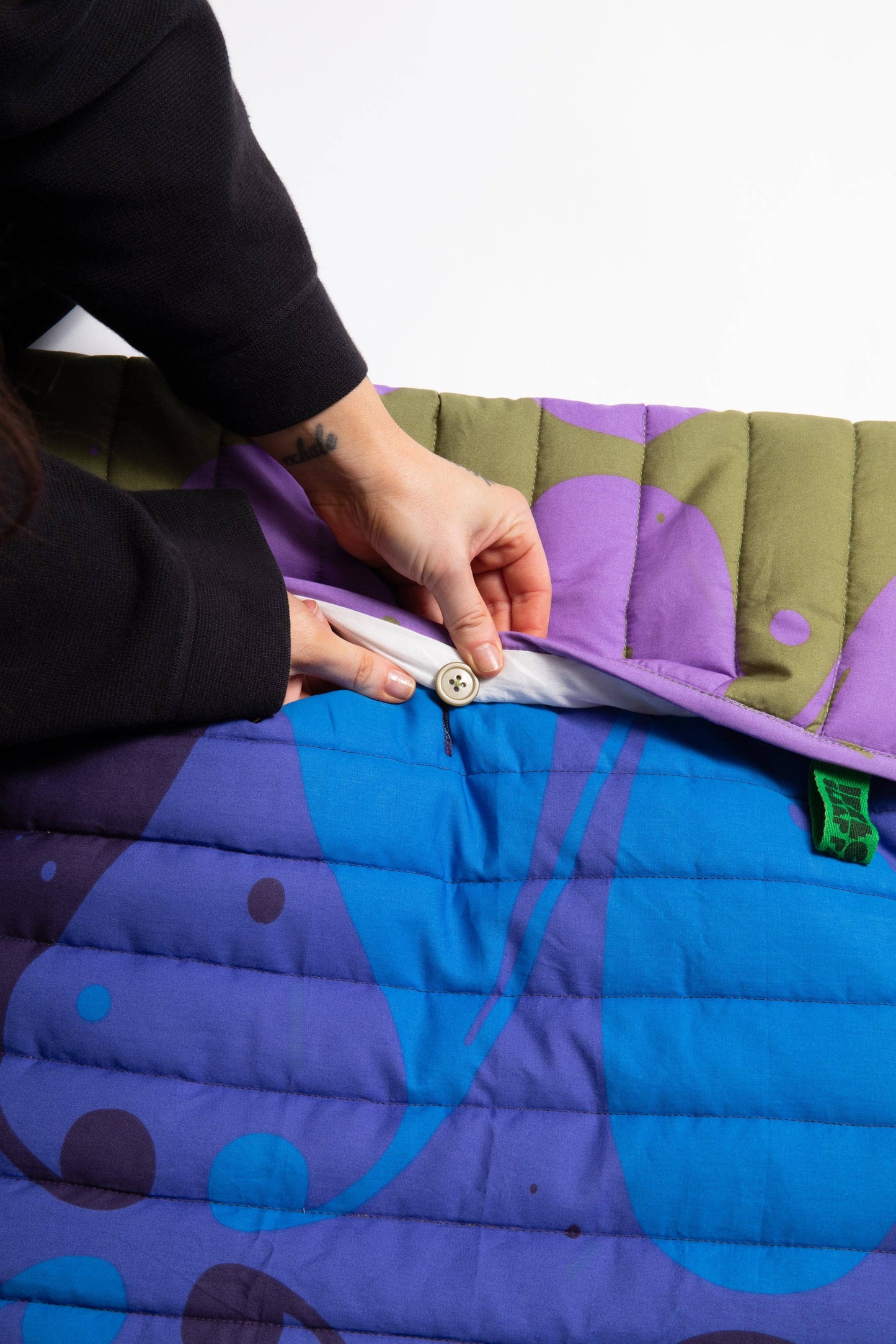 Quilted Cushion in Barbarian Cosmic