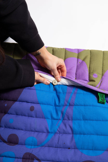 Quilted Cushion in Barbarian Olive