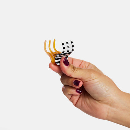 Mini Hair Claw in Stripes