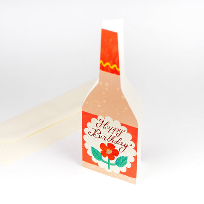 Rose Bottle Birthday Card