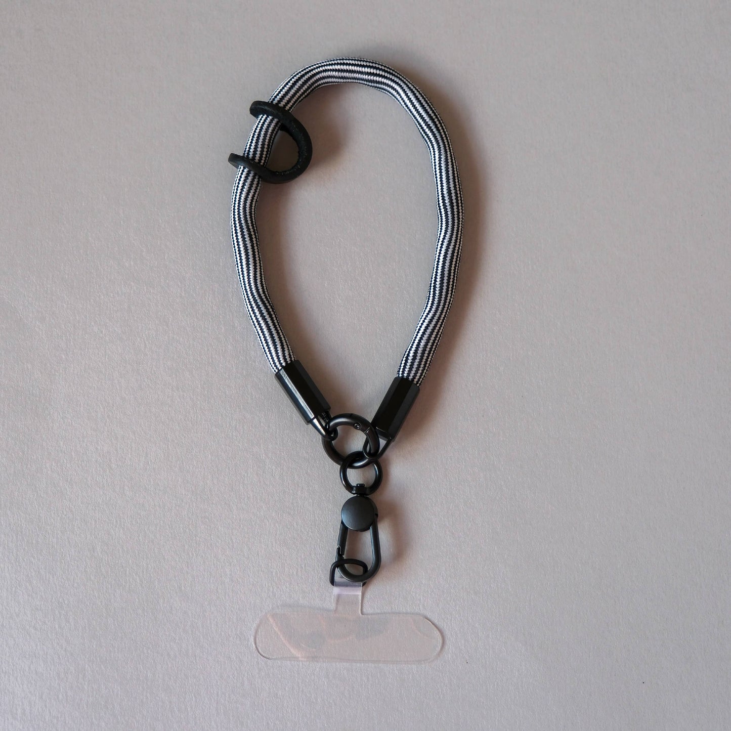 Wrist Phone Strap in Black & White Swirl