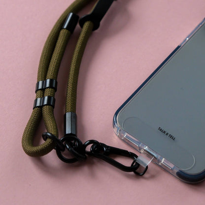 Crossbody Lanyard Phone Strap in Olive Green