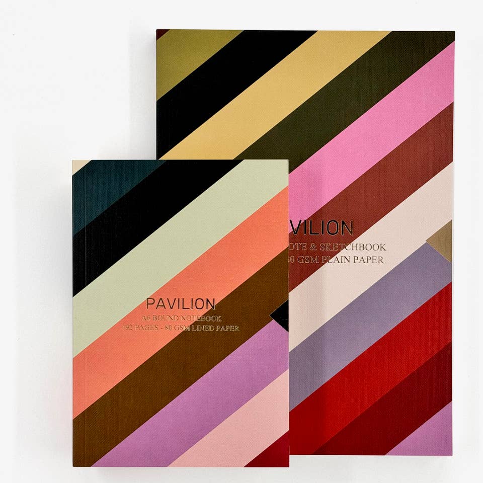 Festival Striped A6 Foiled Notebook