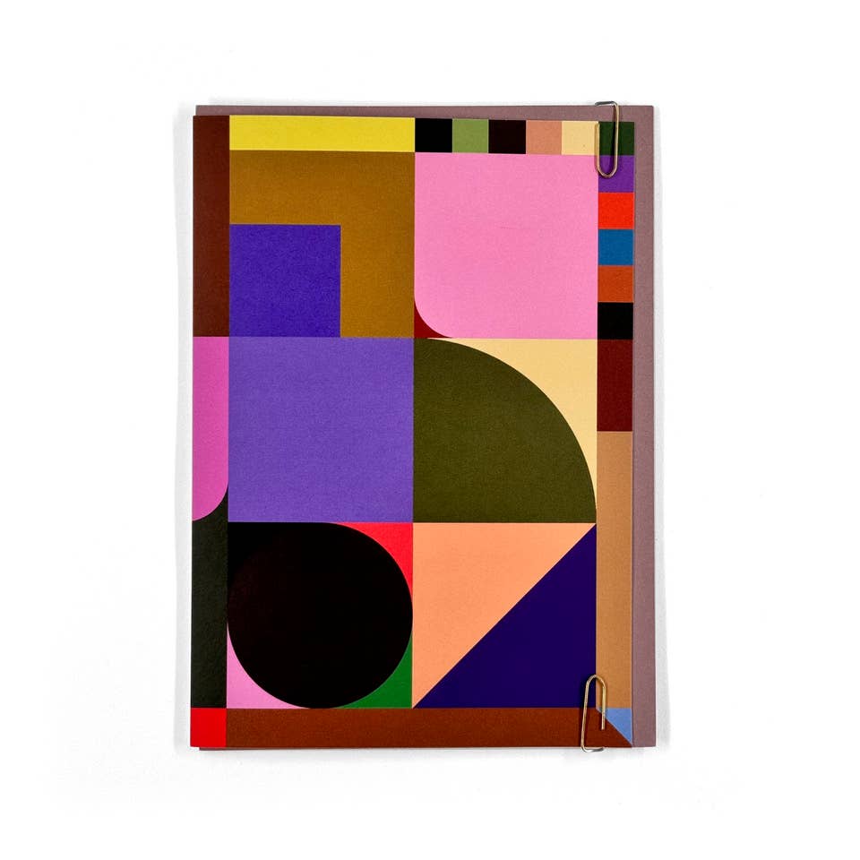 Corner Graphic Colour Block Greetings Card