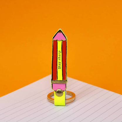 Stay Sharp Pencil Leather Keyring