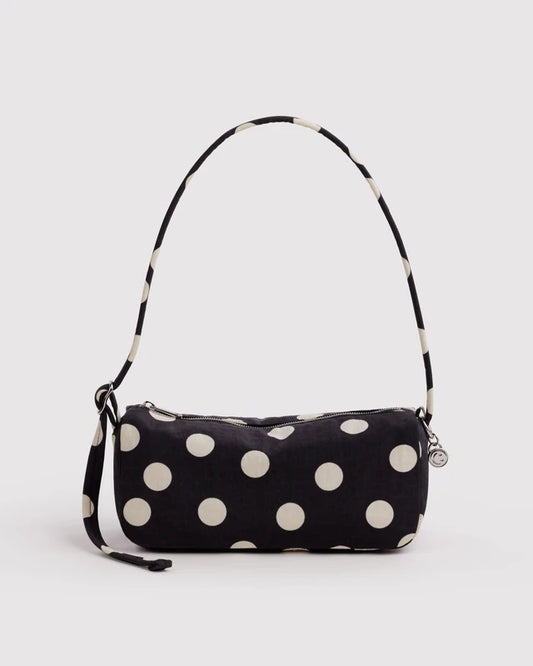 Baggu Nylon Loaf Bag in Black & Cream Polka Dot