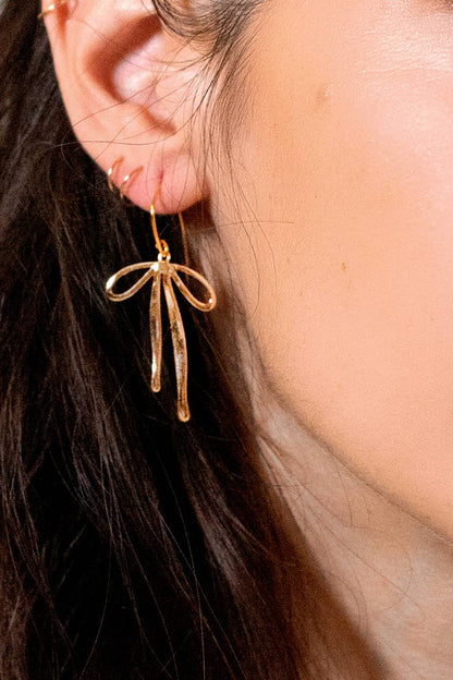Bad to the Bow Earrings in Gold