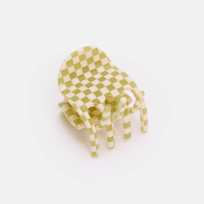 Midi Ursa Hair Claw in Olive Check