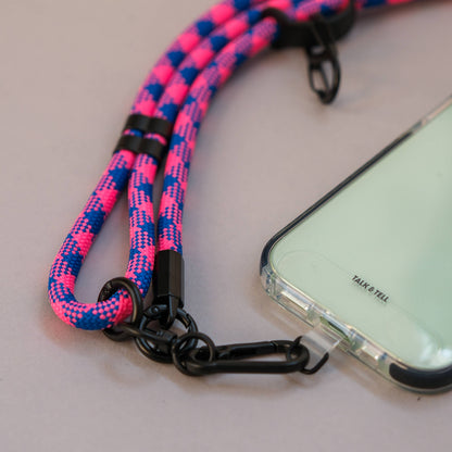 Crossbody Lanyard Phone Strap in Blue & Pink