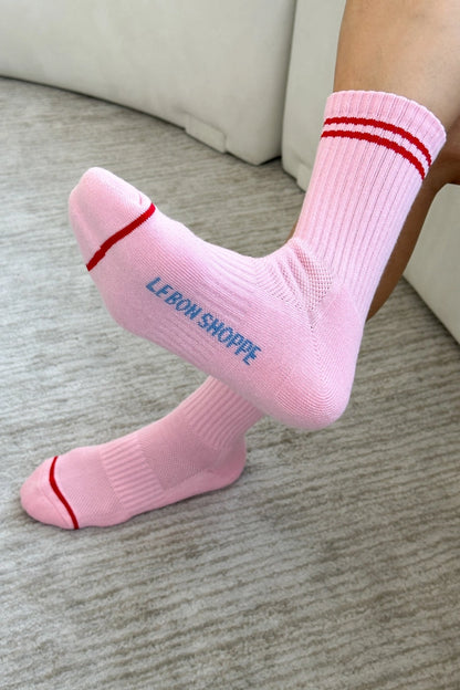 Boyfriend Socks in Amour Pink