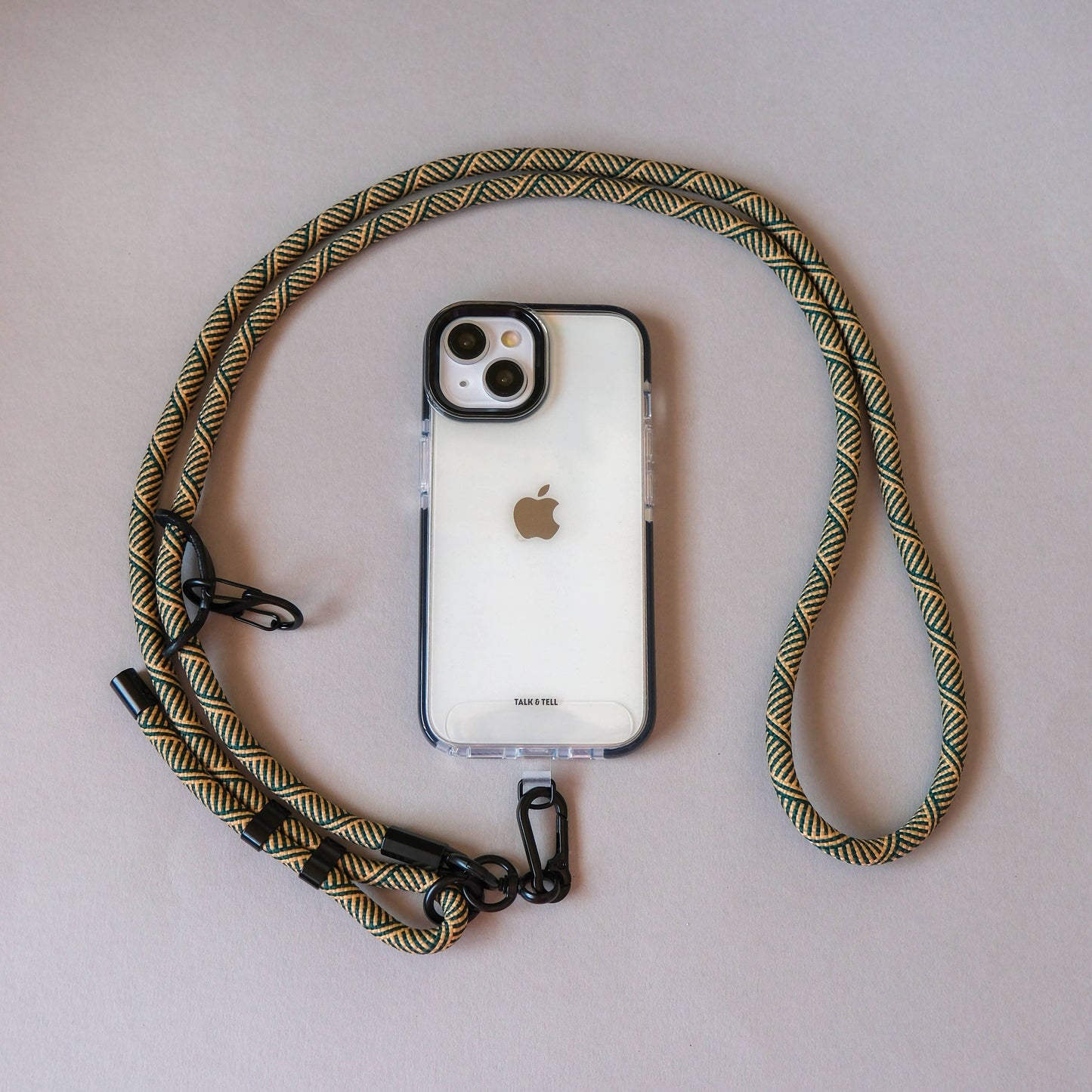 Crossbody Lanyard Phone Strap in Green & Yellow
