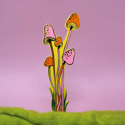 Mushroom Leather Bookmark in Buttercup Yellow