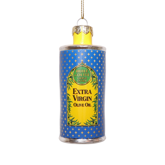 Olive Oil Bottle Glass Christmas Decoration