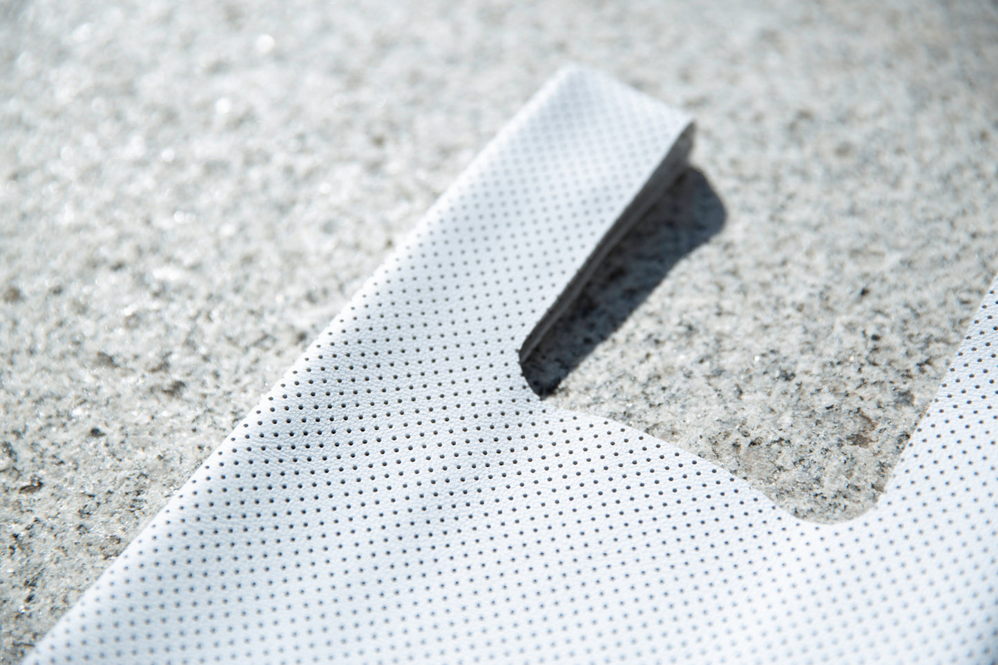 Mini Grocer Bag in Perforated White Leather