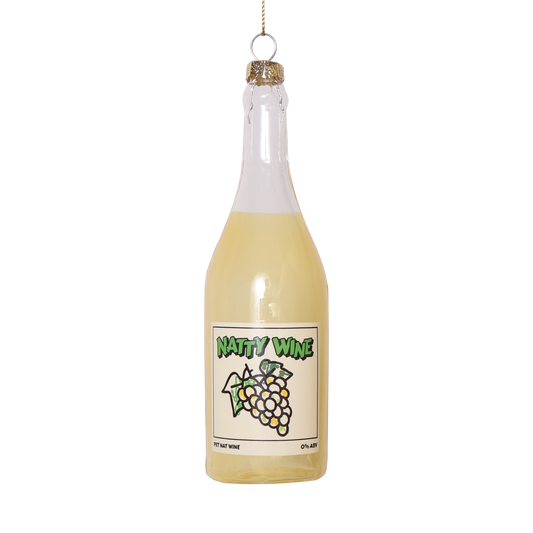 Natty Wine Bottle Glass Christmas Decoration