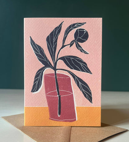 Peony Greetings Card