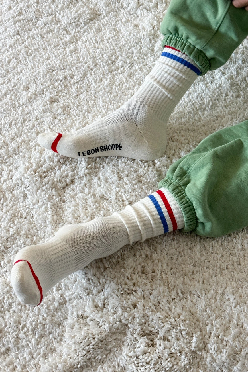 Extended Boyfriend Socks in Milk